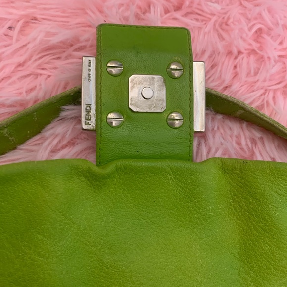 SOLD Fendi Mamma Baguette Mini / Green leather - Picture 7 of 15